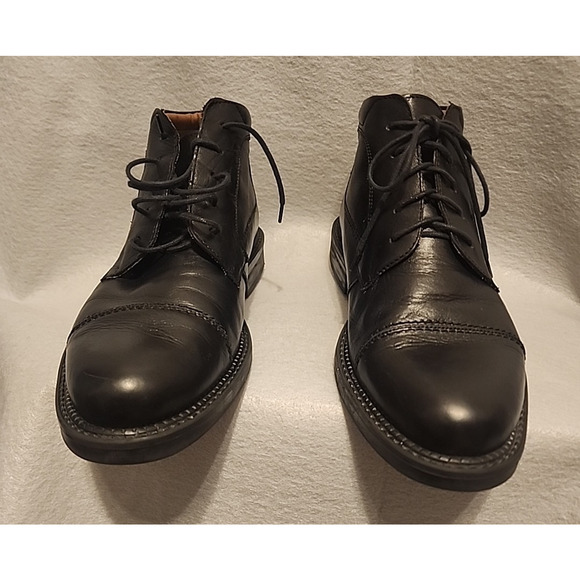 VENTURINI MEN\'S BLACK ITALIAN LEATHER CHUKKA BOOTS SIZE 8.5 MADE IN ITALY main image 11